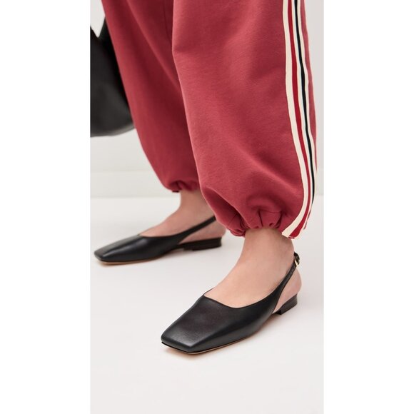 Mansur Gavriel Square Toe black leather Slingback Flat (Women) shoes size 40 - Picture 2 of 11